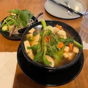 tofu pho at Blossom Vegetarian in Renton