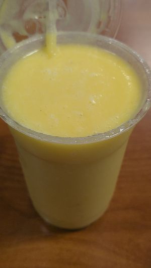 Yellow smoothie at Redefined Food Co in Palm Coast