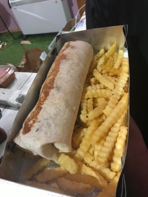 Falafel Sandwich with chips at Hanan Food in Belgrade