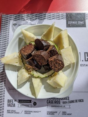 vegam morcilla with pineapple at Espinha.come in Sao Miguel