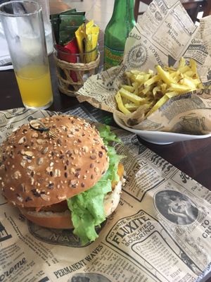 Vegan burger  at Espinha.come in Sao Miguel