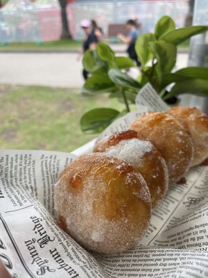 Vegan Jam donuts  at The Wheel Cafe Geelong in Geelong