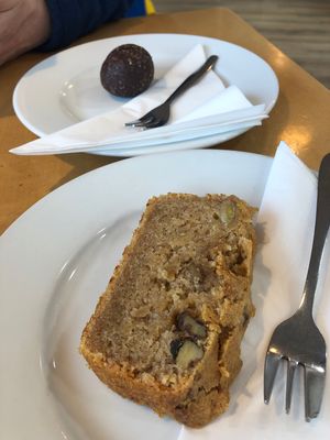 Chocolate raw bit and banana and walnut bread   at Born & Bread in Portstewart