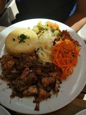 good meat options too, caters for a variety of diets at Hummus Bar - Oktober in Budapest