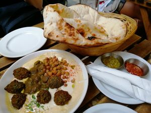 Hummus plate complete. at Hummus Bar - Oktober in Budapest