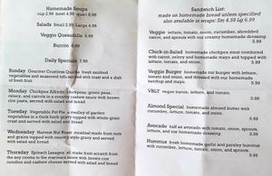 Menu as of July 7! at Taste of Eden Bakery and Cafe in Norway