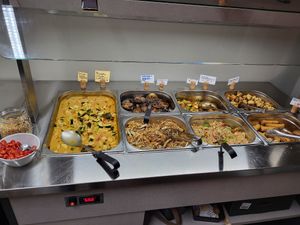 Separate section where all dishes are vegan at Whatever in Tampere