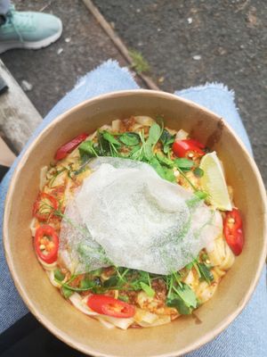 Bangkok curry - absolutely delicious, highly recommend at SUPA Thai Vegan in Newport