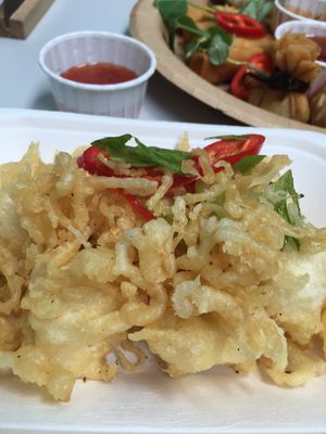 Salt Tofu with Garlic & Chili dip at SUPA Thai Vegan in Newport