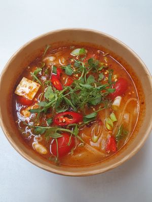 Tom Yum at SUPA Thai Vegan in Newport