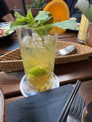 Green tea ice tea.  at Mama Vegan in Berlin