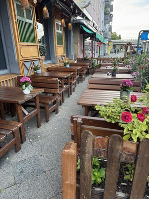 Outside.  at Mama Vegan in Berlin