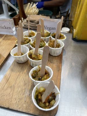 Vegan samples  at Karapincha Sri Lankan Kitchen in East London