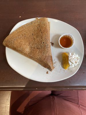 Buckwheat crepe (whipped cream is not vegan)  at Le Casse-Crêpe Breton in Quebec