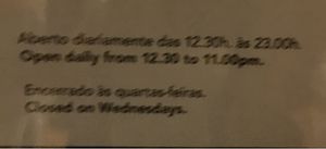 Öffnungszeiten  at Meu Limao in Lagos