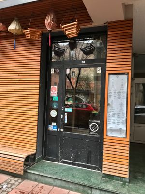 Restaurant facade. at ISTOK in Belgrade