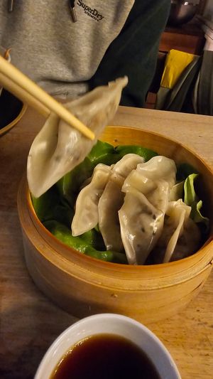 Vege dumplings at ISTOK in Belgrade