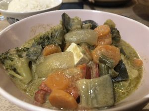 Very spicy green curry  at ISTOK in Belgrade