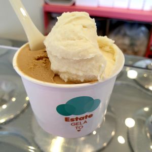 cup with 2 flavors at Estate Gelato - 에스따떼젤라또 in Seoul