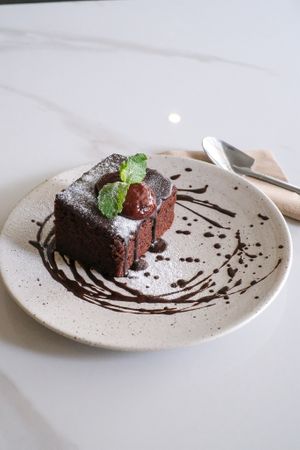 Chocolate Banana Cake - Chocolate banana cake with homemade strawberry jam. at Sauce Tree Kuta in Kuta