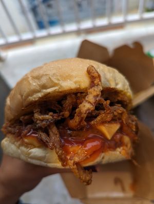 Double cheese burger at Sauce Tree Kuta in Kuta