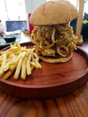 Double cheeseburger and OMFG this is the bomb diggity at Sauce Tree Kuta in Kuta
