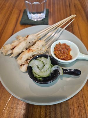 Satay with spicy sauce at Sauce Tree Kuta in Kuta