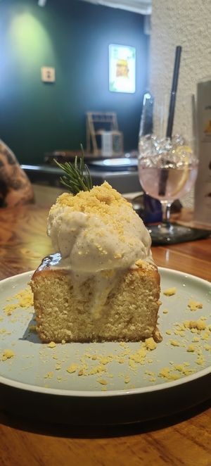 Lemon cake with ice cream at Sauce Tree Kuta in Kuta