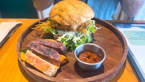 mushroom burger  at Sauce Tree Kuta in Kuta