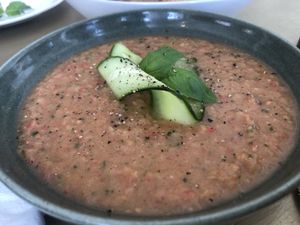 New summer item: gazpacho! Very good 😊   at Widunderbar in Moss