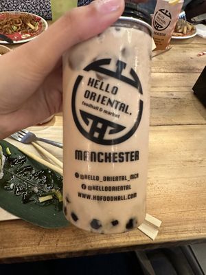 Oat milk boba tea   at Hello Oriental in Manchester