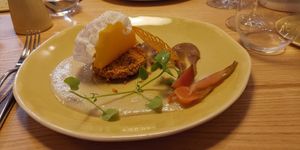 Galette de millet racines d'hiver at L'Âne Têtu in Desaignes