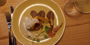 Galette de millet racines d'hiver at L'Âne Têtu in Desaignes