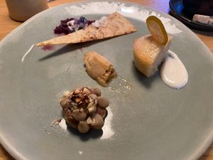 Dessert choice (I loved the candied Redcabbage)  at L'Âne Têtu in Desaignes