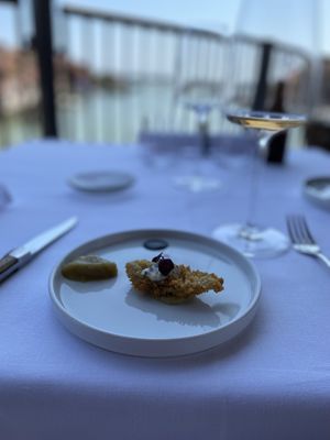 Eggplant complimentary starter   at Vetri Restaurant in Venice