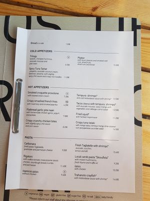 Menu October 2022 at Zygos Urban Garden in Crete