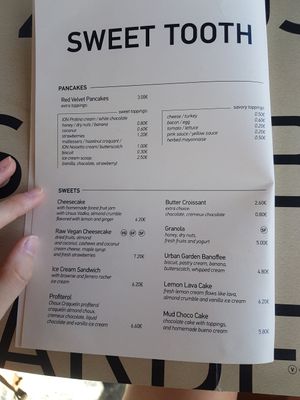 Menu at Zygos Urban Garden in Crete