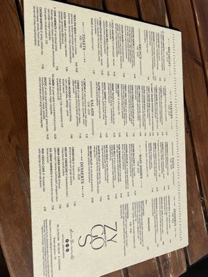 New menu - photo taken Oct 2025. Very different from older menus   at Zygos Urban Garden in Crete