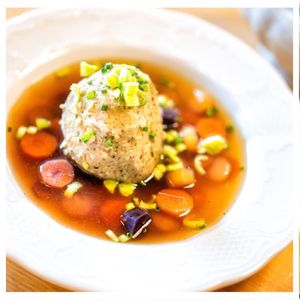 Vegetable Soup with *Leberknödel*  at Food Art Gallery in St Polten