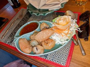 Beer battered vegetables at Thai Thai in Chesterfield