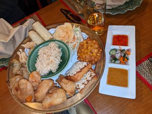 Vegetarian platter (accidentally vegan) at Thai Thai in Chesterfield