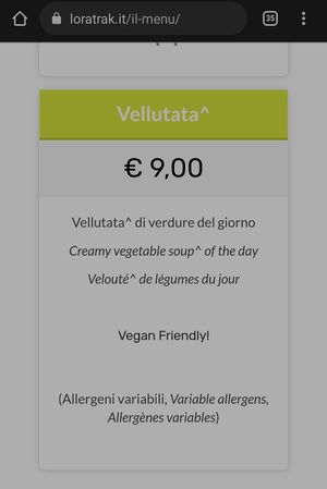 Vegan on the menu at Lo Ratrak Food & Drink in La Thuile