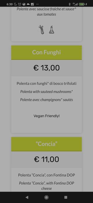 Vegan on the menu at Lo Ratrak Food & Drink in La Thuile