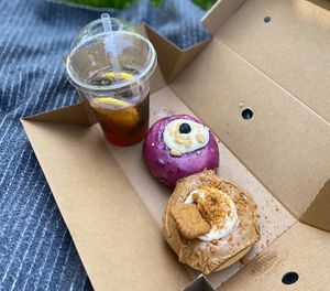 Lemonade, Lotus Coffee & Blueberry Cheesecake  at Holy Moly Donuts & Coffee in Cologne