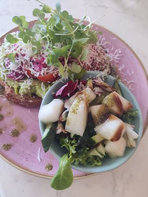 Vegan avocado toast at Rebelle Cafe Bakery Bistro in Turku