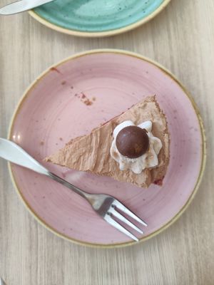 Vegan raspberry chocolate cake at Rebelle Cafe Bakery Bistro in Turku