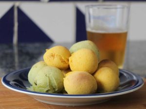 Pãezinhos de batata doce picante. at Minha Comida Especial in Sao Paulo