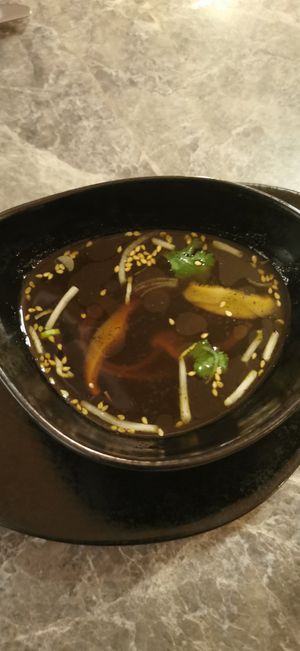 Miso soup at Casa Sanz at Hotel Bidasoa in Santiago
