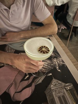 Sake sour  at Casa Sanz at Hotel Bidasoa in Santiago