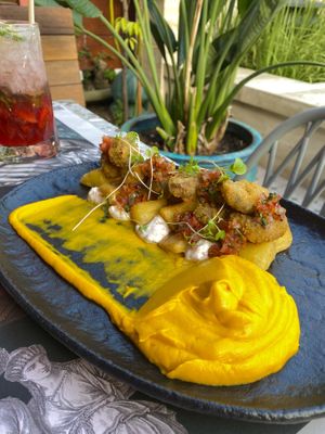 Calamares del futuro  #Veganuary at Casa Sanz at Hotel Bidasoa in Santiago